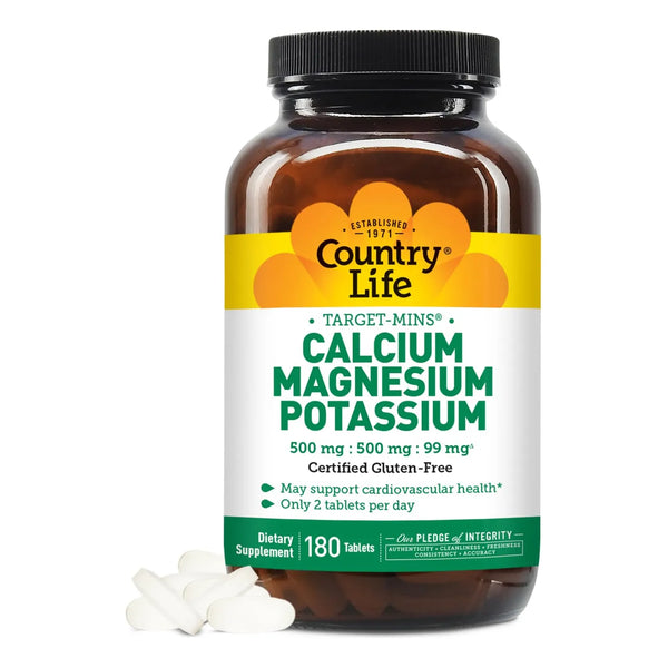 Suplemento De Calcio Magnesio Y Potasio 500 Mg 180 Comprimidos Energia Y Salud