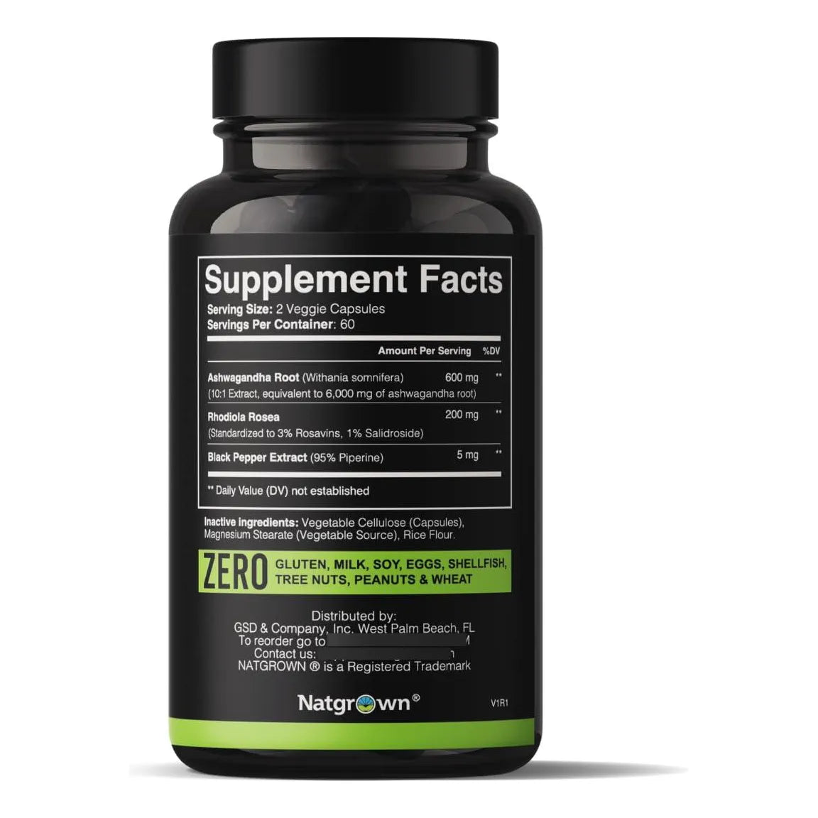 Rhodiola Rosea Ashwagandha Extracto Raíz Cápsulas 120 Unidades Estandarizado 3 Rosavinas