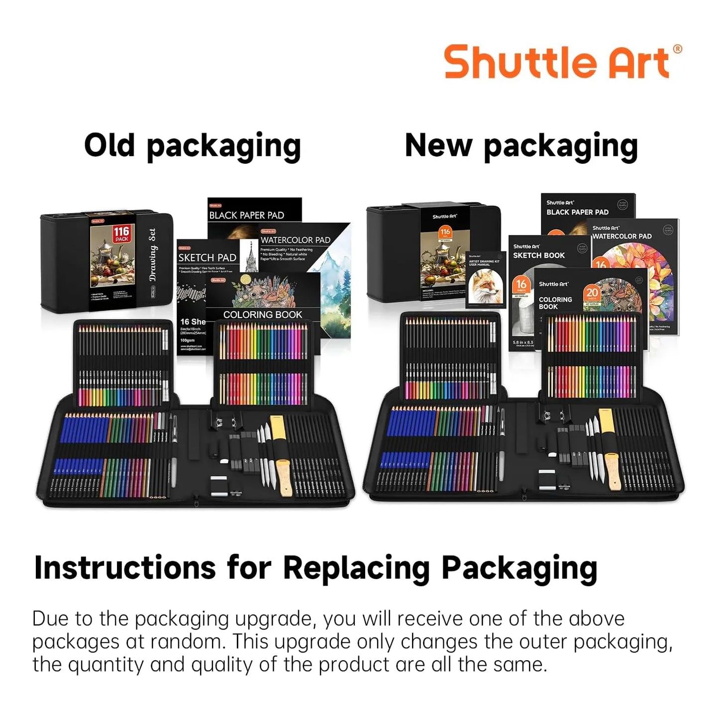 Kit De Dibujo Profesional 116 Piezas Lápices Carbón Acuarela Grafito Estuche Portátil