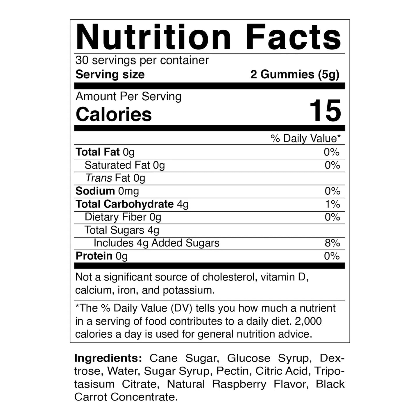 Gomitas Masticables De Glucosa Sabor Frambuesa 60 Unidades Energía Instantánea