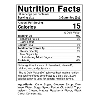 Gomitas Masticables De Glucosa Sabor Frambuesa 60 Unidades Energía Instantánea