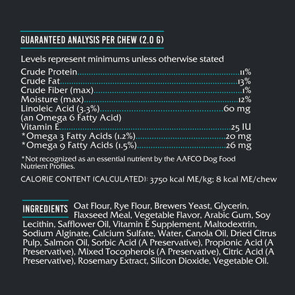 Suplemento Masticable Piel Y Pelaje Perros 120 Unidades Vitamina E Aceite Salmon Omega 3 6 9