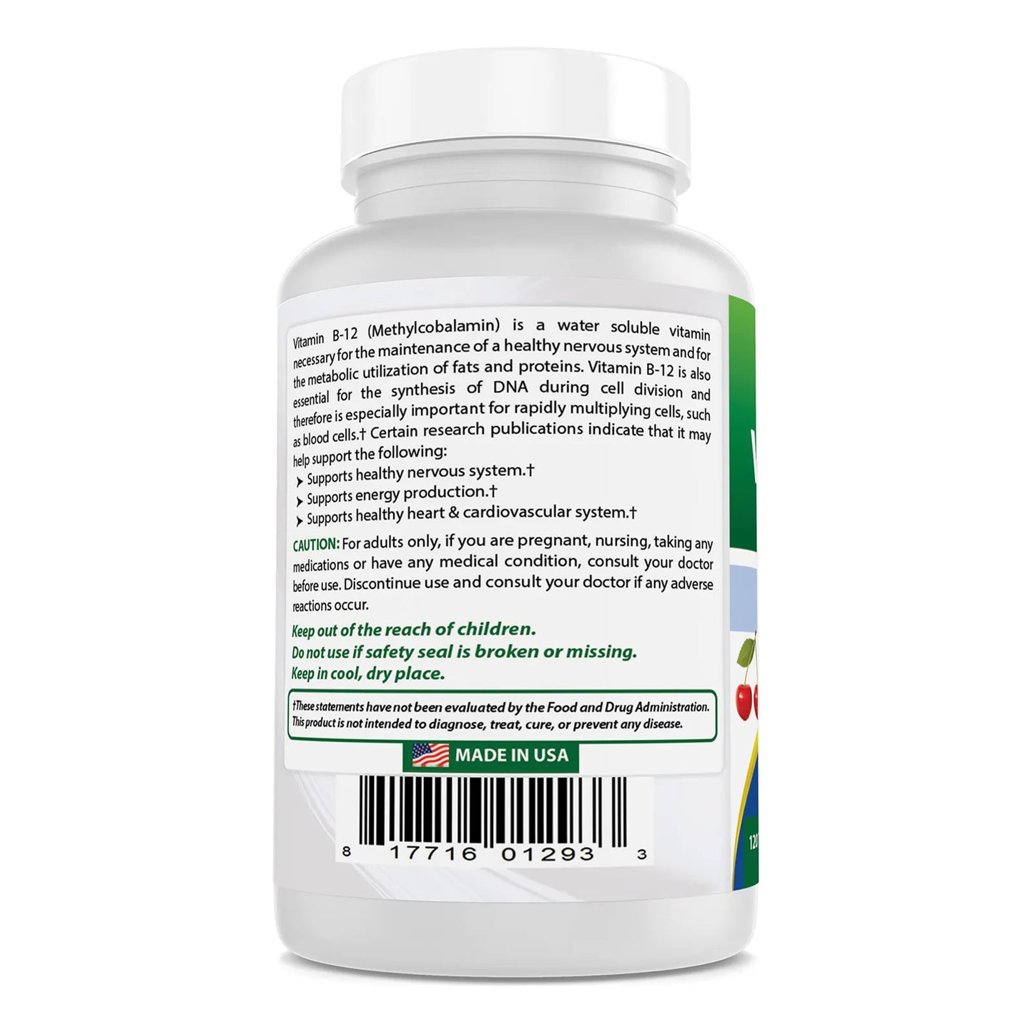 Vitamina B12 Metilcobalamina 6000 Mcg 120 Comprimidos Sublinguales Energia Y Memoria