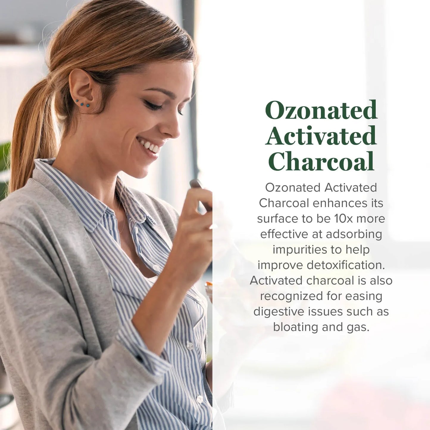 Polvo De Carbón Activado Ozonizado Desintoxicación Digestiva Avanzada 60g