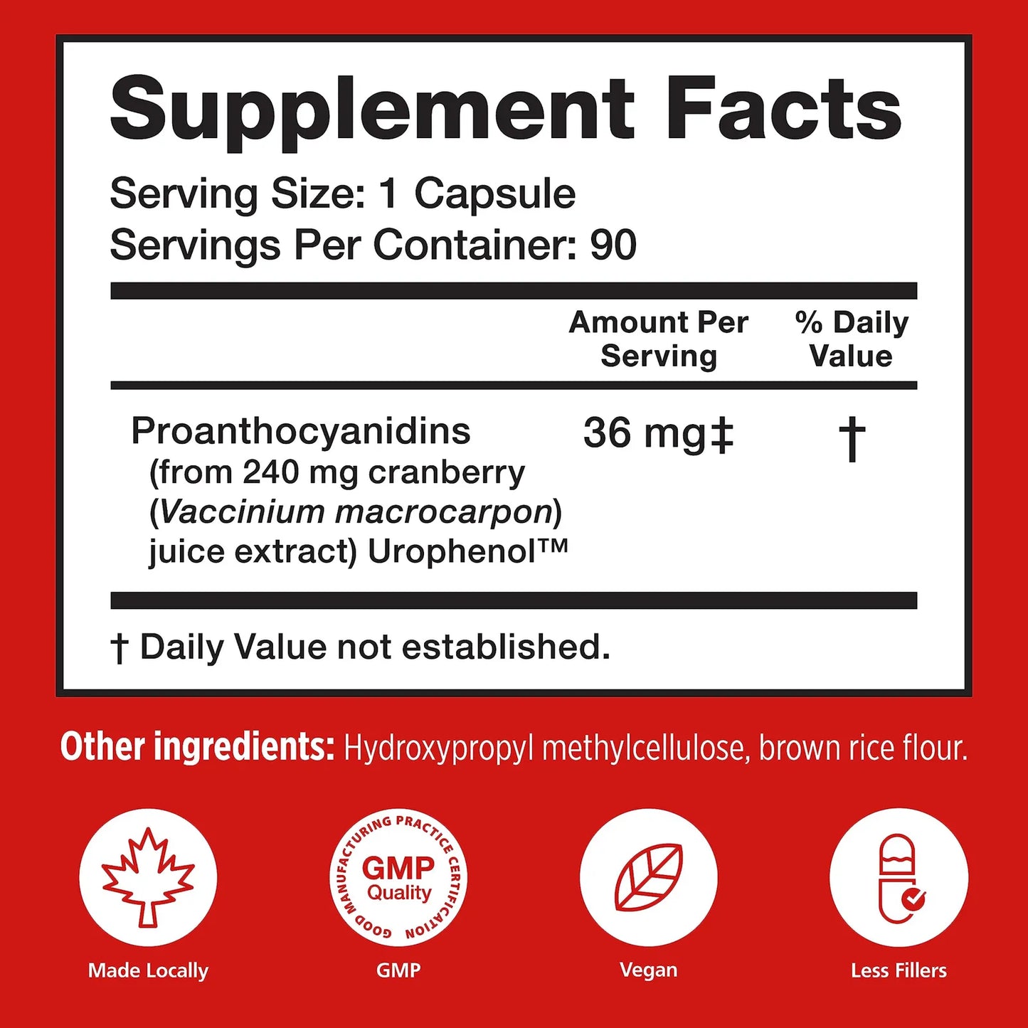 Utiva Cranberry PACs 36 Mg Suplemento Salud Urinaria Preventivo Infecciones