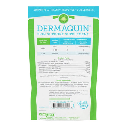 Dermaquin Skin Support Suplemento Para Piel De Mascotas Perros Y Gatos 60 Tabletas