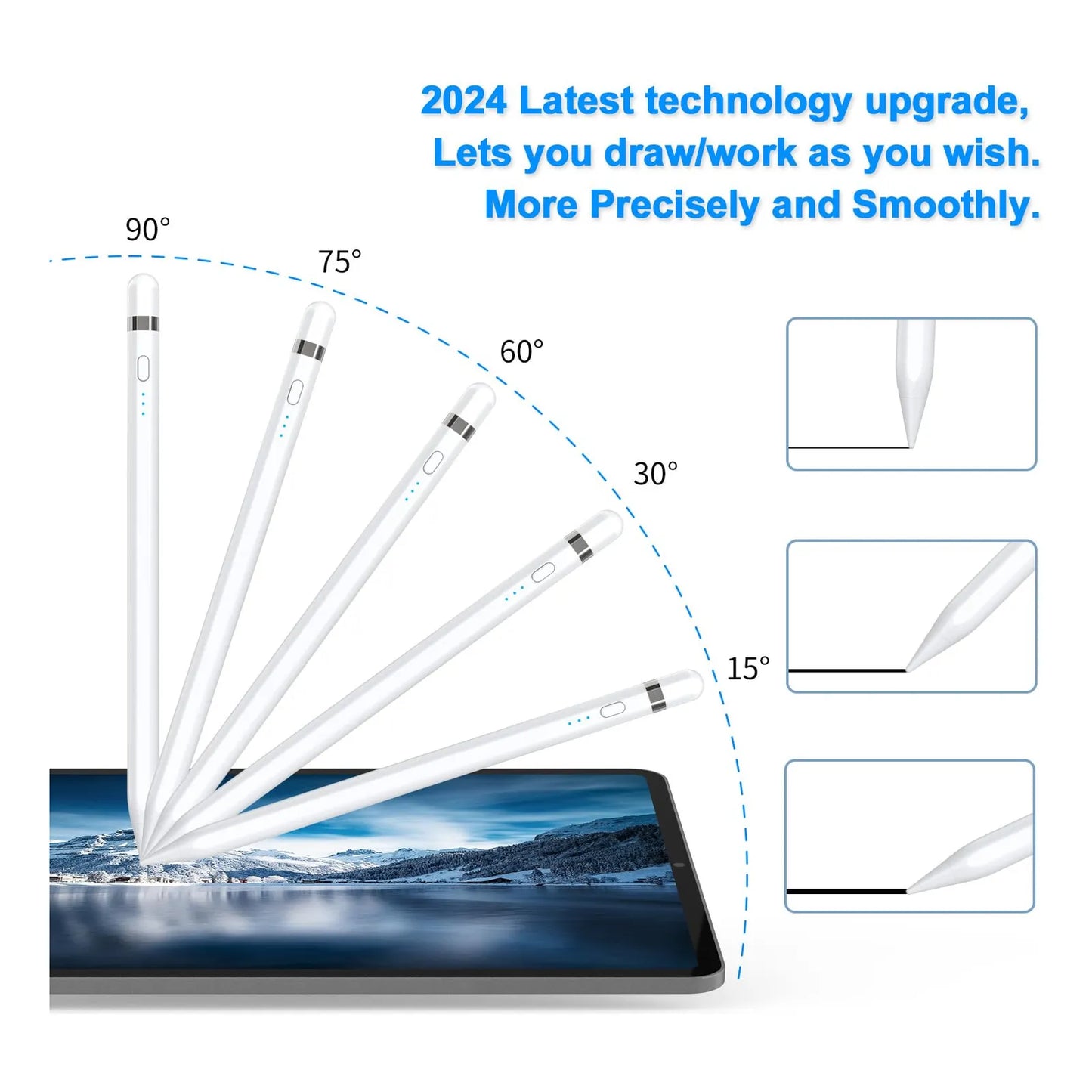 Lápiz Óptico USB-C Para iPad 2018-2025 Con Sensibilidad De Inclinación Y Rechazo De Palma