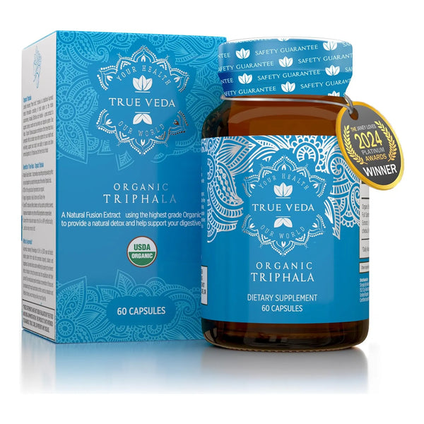 Cápsulas Triphala Orgánico Certificado USDA Digestión Saludable Vegano 60 Unidades