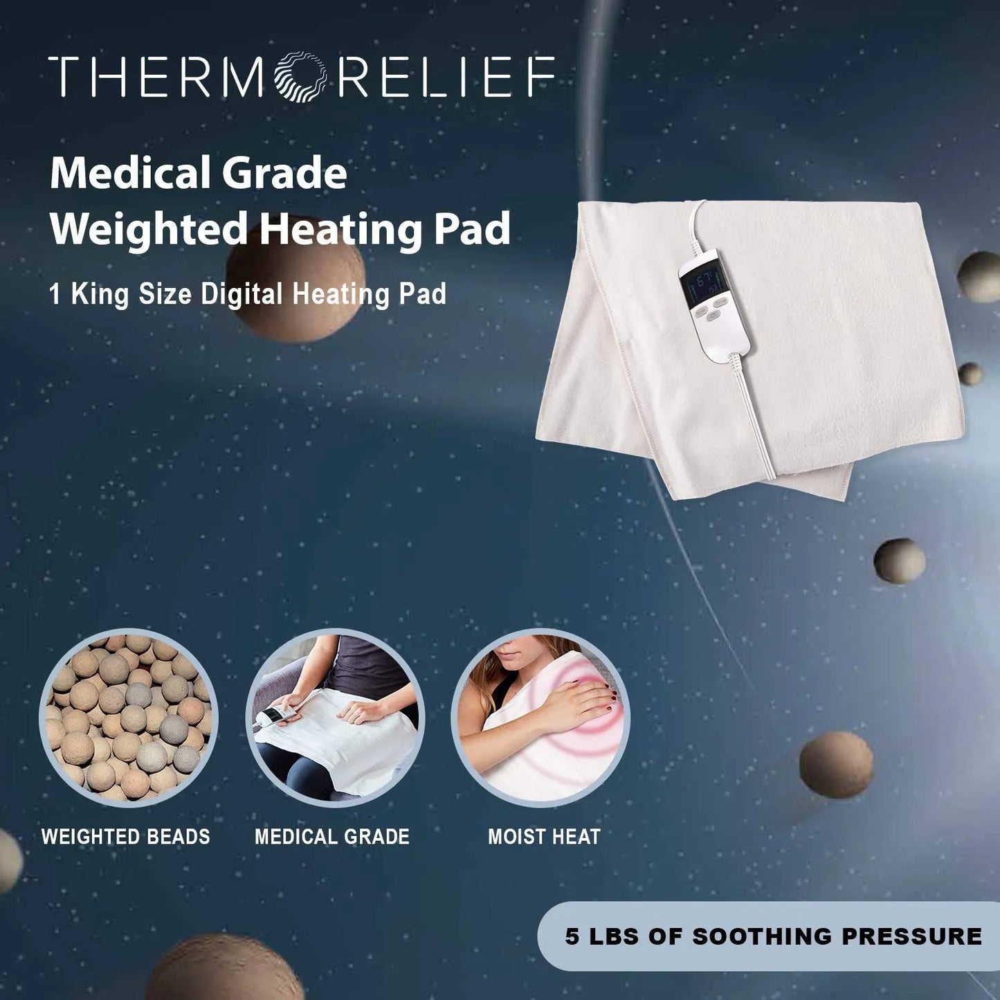 Almohadilla Termica Humeda Extra Caliente ThermoRelief Alivio Profundo Dolor