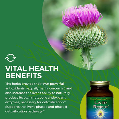 Liver Rescue 120 Capsulas Desintoxicante Hepatico Natural Con Cardo Mariano Y Diente De Leon Vegano Sin Gluten