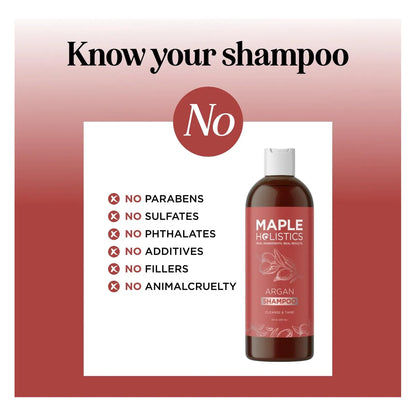 Champú De Argán Sin Sulfatos Maple Holistics Cabello Dañado Brillo Intenso