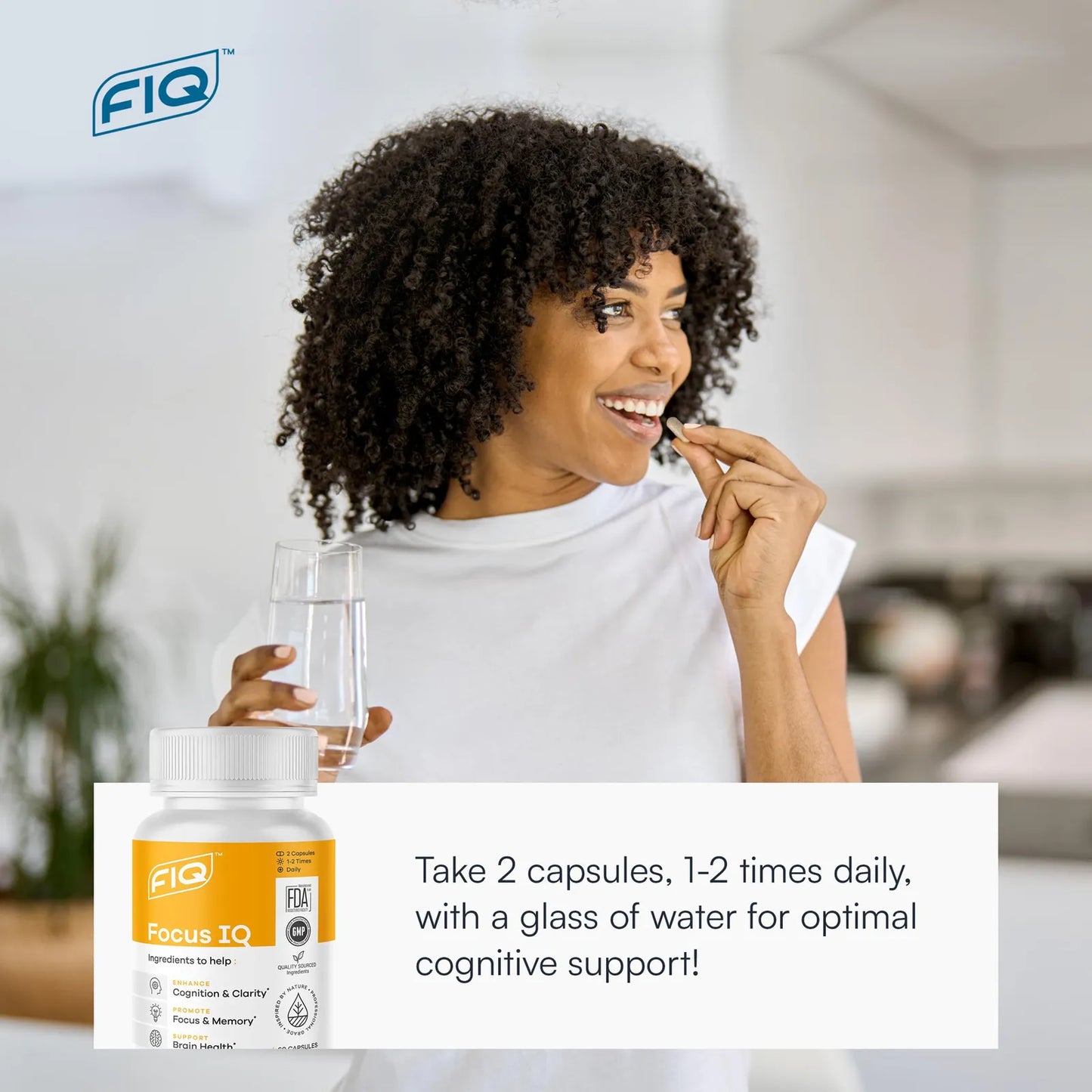 Focus IQ Suplemento Cerebral Memoria Concentración 60 Cápsulas Envío Gratis