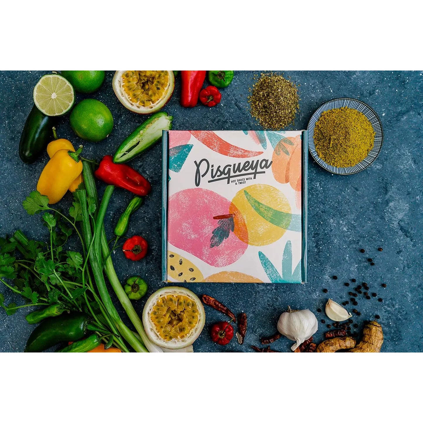 Caja De Regalo Picante Hot Like Fuego Con Salsas Y Sabores Premium