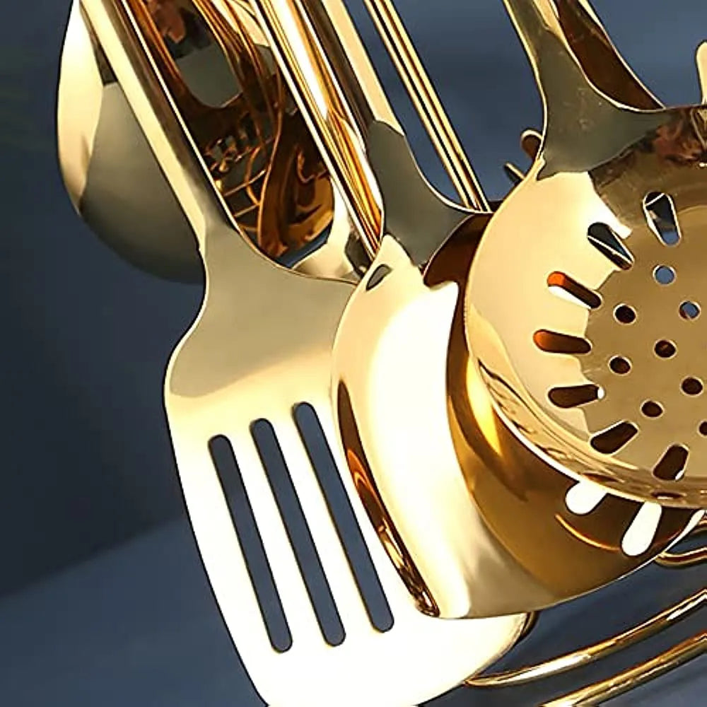 Juego De Utensilios De Cocina Aquax Acero Inoxidable Duradero Y Elegante