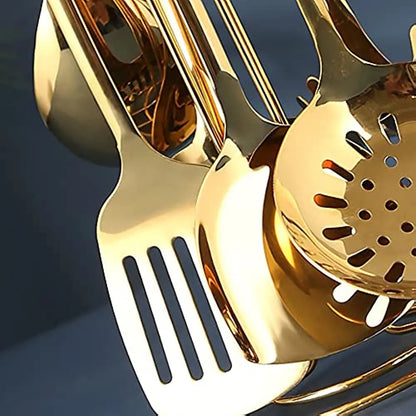 Juego De Utensilios De Cocina Aquax Acero Inoxidable Duradero Y Elegante