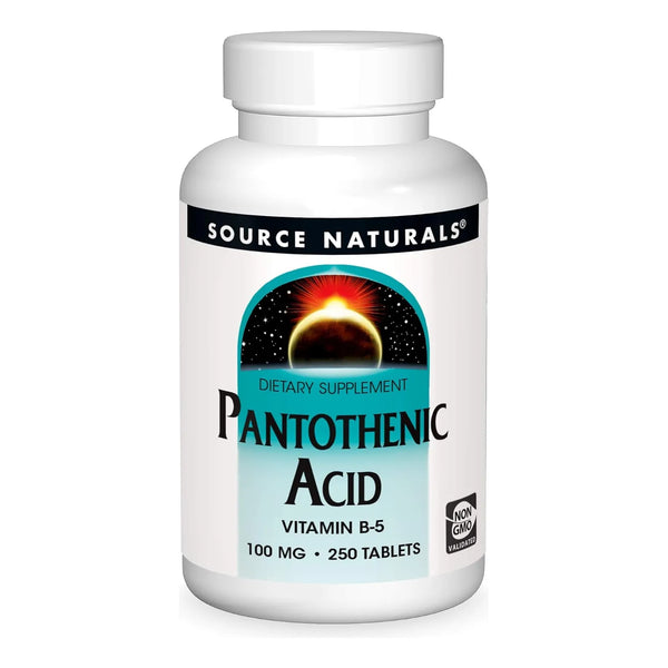 Source Naturals Ácido Pantoténico 100 Mg Vitamina B5 250 Tabletas Energía Y Metabolismo