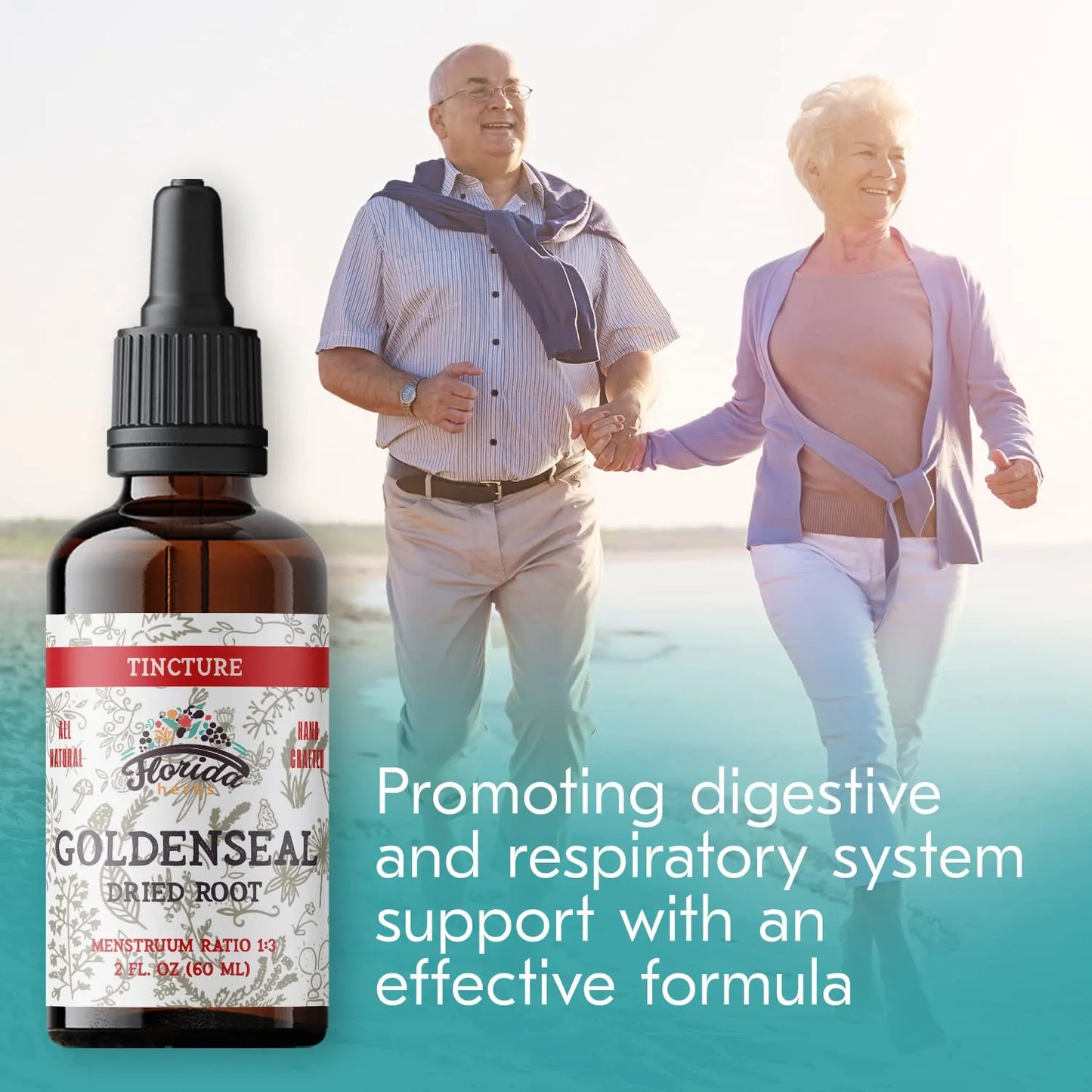 Tintura Orgánica De Raíz De Sello De Oro Extracto 60 Ml 680 Mg Refuerzo Inmune Y Digestivo