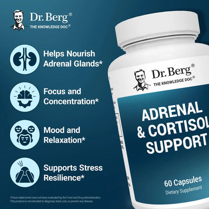 Cápsulas Suprarrenales Dr Berg Regula Cortisol Reduce Estrés Mejora Enfoque Y Estado De Ánimo