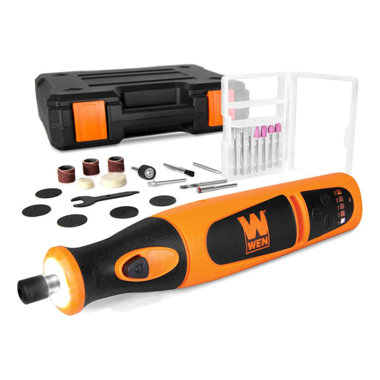 Kit Herramientas Giratorias 24 Piezas Bateria Recargable Luz LED Velocidad Ajustable