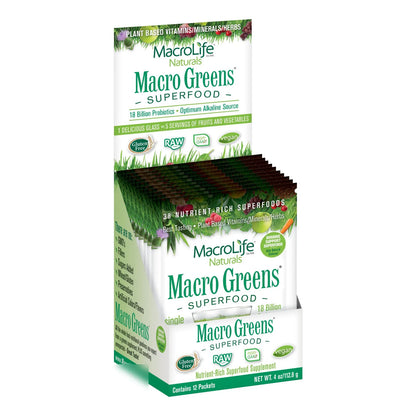 Macro Greens Powder 38 Superfood Polvo Verde Probiótico Antioxidante Vegano