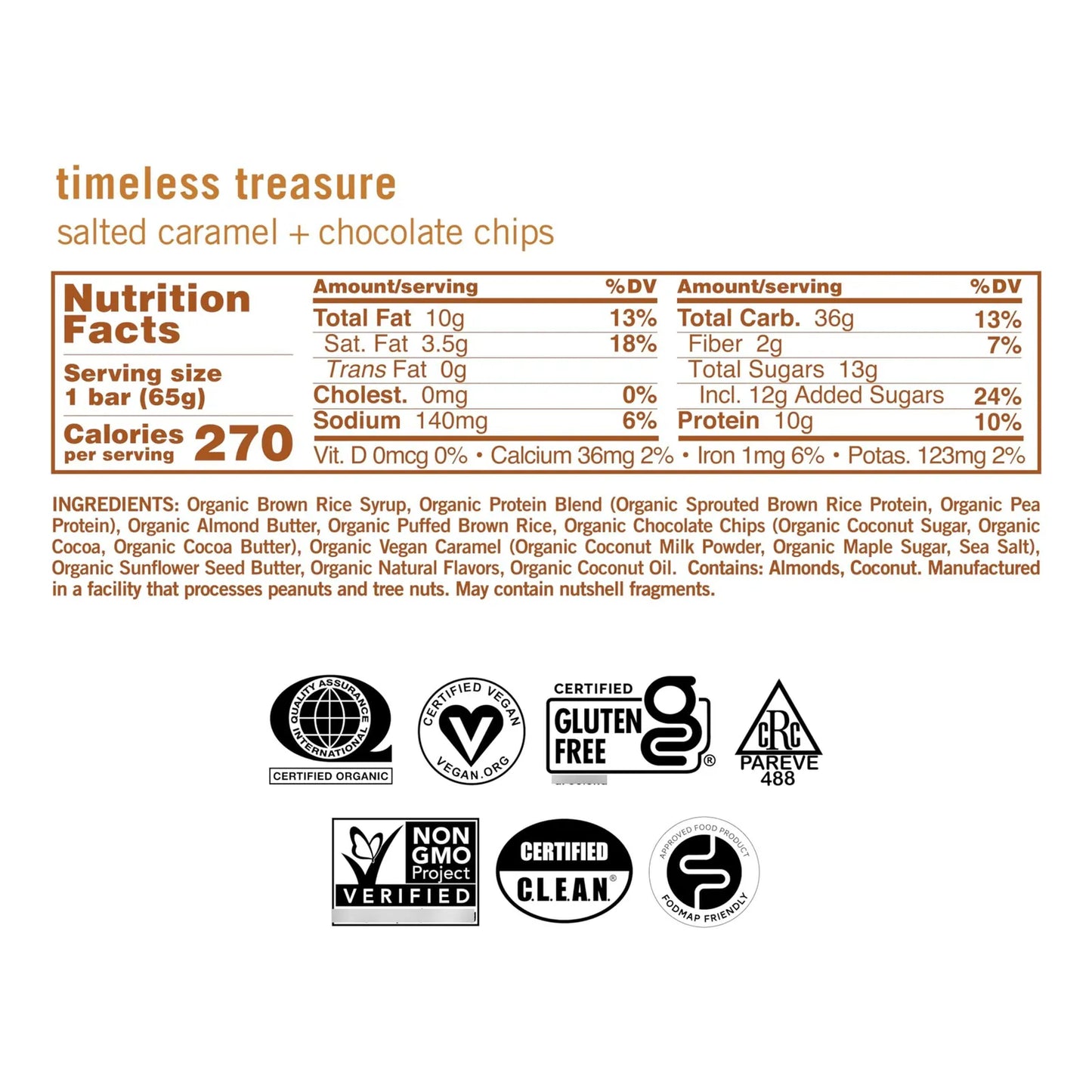 MacroBar Barras De Proteína Vegana Orgánica Caramelo Salado Con Chispas De Chocolate 12 Unidades