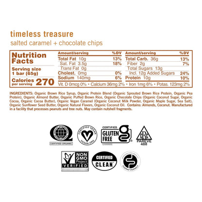 MacroBar Barras De Proteína Vegana Orgánica Caramelo Salado Con Chispas De Chocolate 12 Unidades