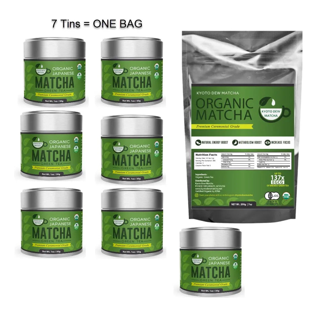 Té Verde Matcha Japonés Orgánico Grado Ceremonial Premium 7 Onzas
