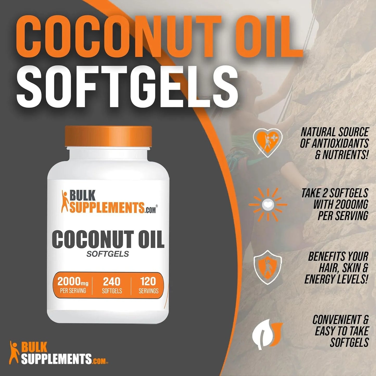 Capsulas De Aceite De Coco Puro Para Piel Y Cabello 2 Unidades Energia Y Nutricion