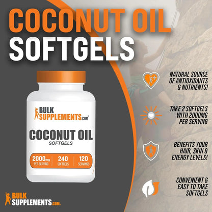 Capsulas De Aceite De Coco Puro Para Piel Y Cabello 2 Unidades Energia Y Nutricion