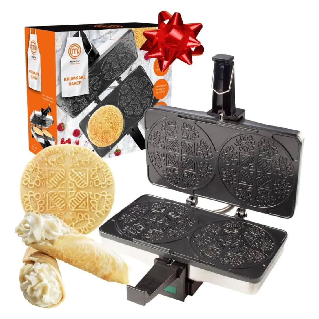 Masterchef Krumkake Baker Horno Electrico Para Galletas Caseras Tipo Pizzelle
