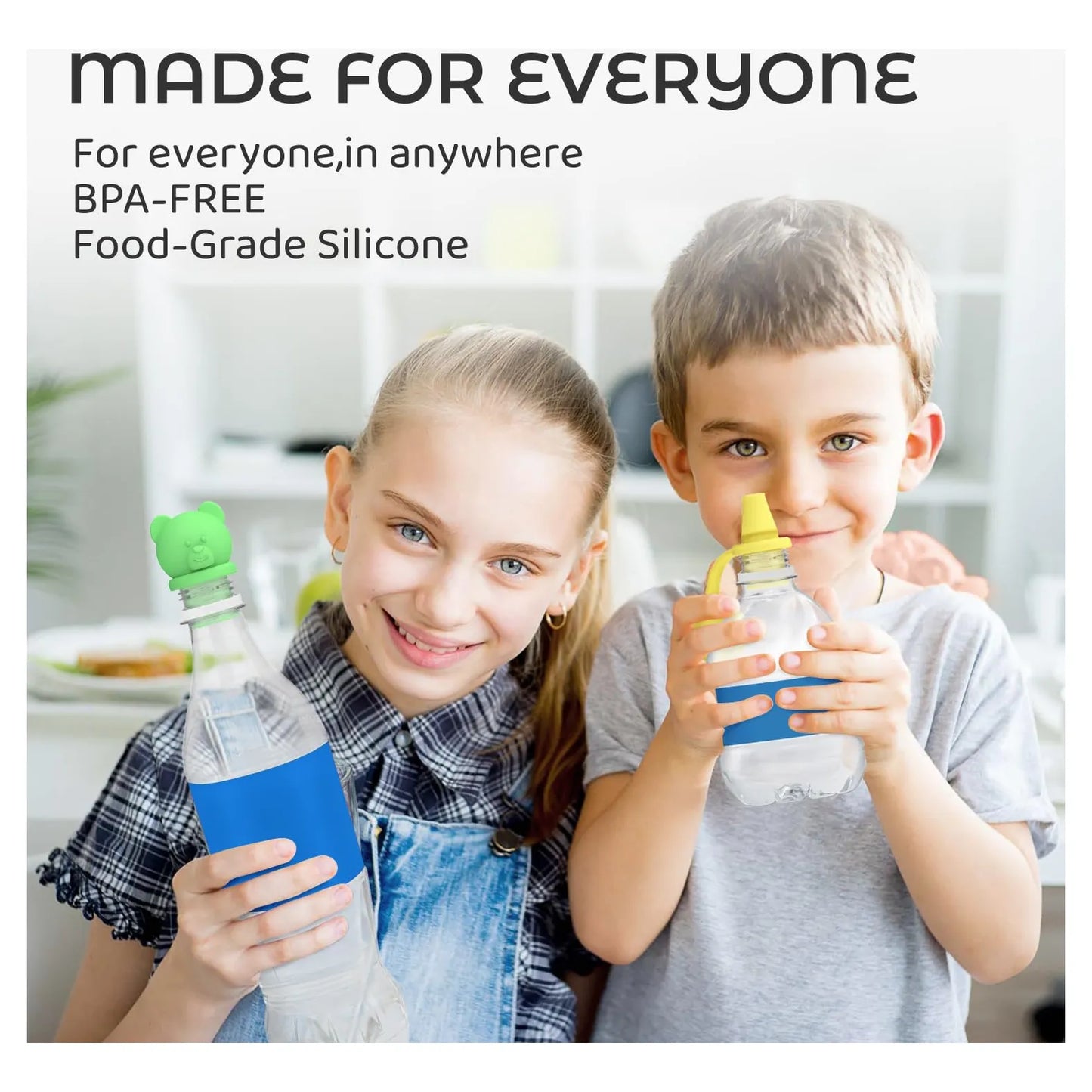 Tapas Antiderrames Silicona Para Botellas Pack De 4 Ajuste Perfecto Sin Bpa