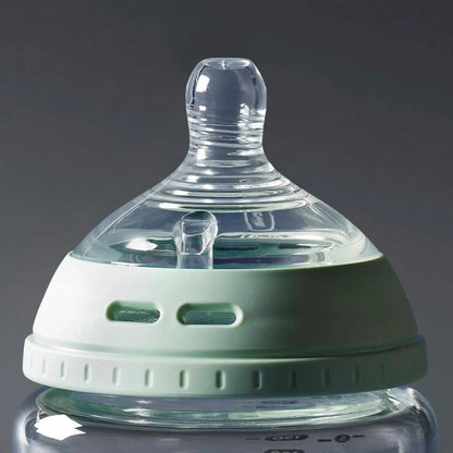 Biberón De Cristal 9 Onzas Con Pezón De Flujo Lento Y Tapas Tommee Tippee Natural Start