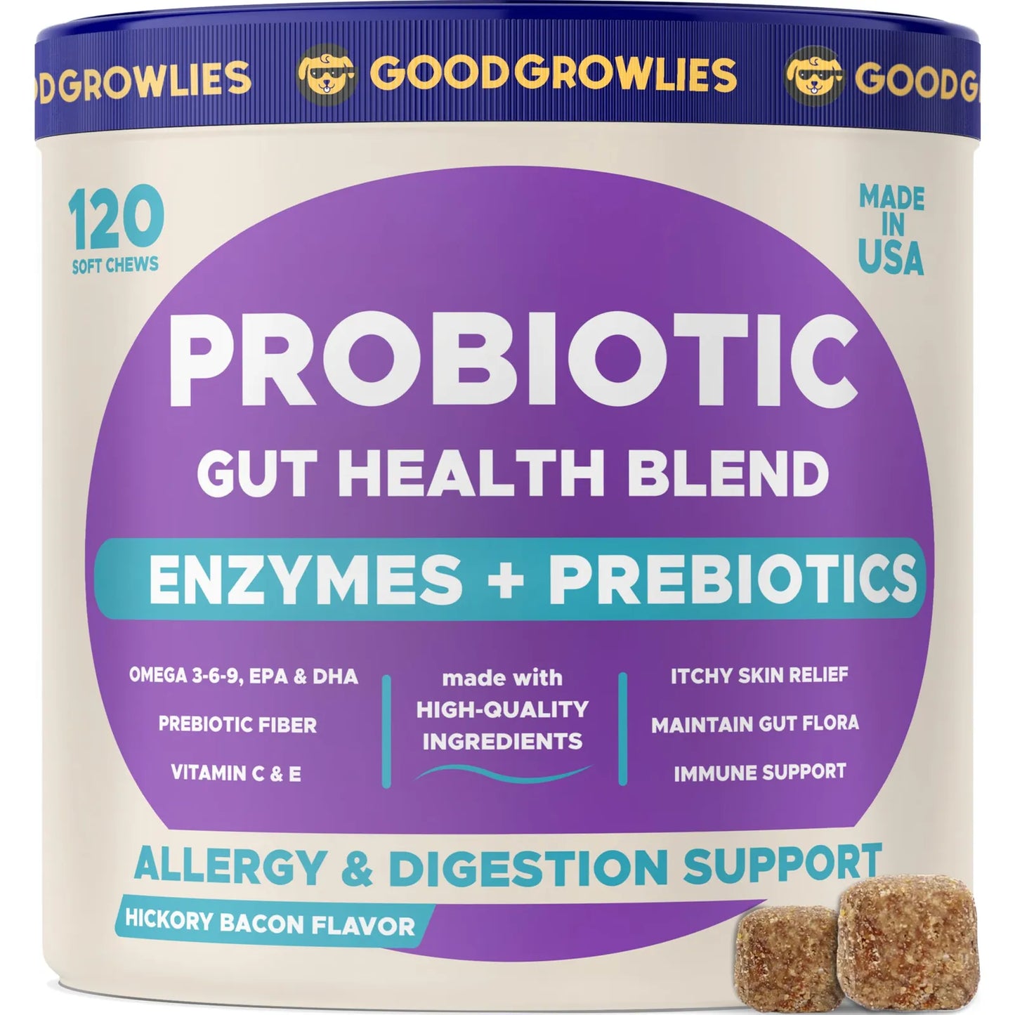Masticables Probióticos Para Perros Con Calabaza Y Omega Salud Intestinal Y Digestiva