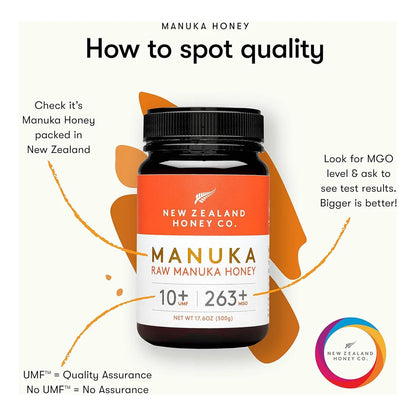 Miel De Manuka Cruda UMF 10 MGO 263 500g Certificada Calidad Premium