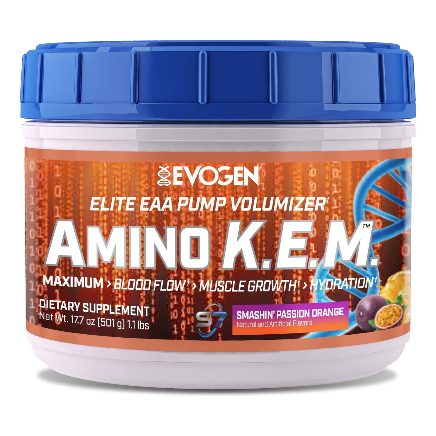 Volumizador En Polvo Eaa Bcaa Para Crecimiento Muscular E Hidratacion Sabor Naranja Pasión 30 Porciones
