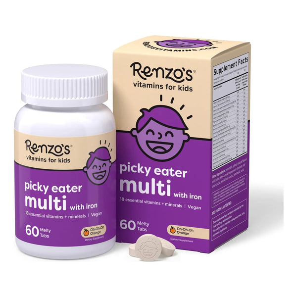 Multivitamínico Infantil Con Hierro Vitaminas D3 K2 60 Tabletas Sabor Naranja