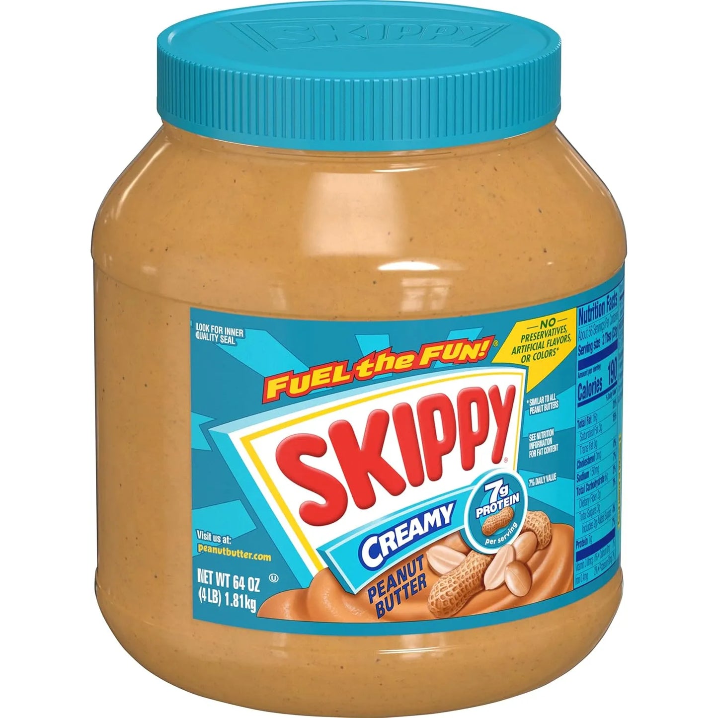 Manteca De Mani Cremosa Sin Azucar Skippy 454g Extra Cremosa Importada