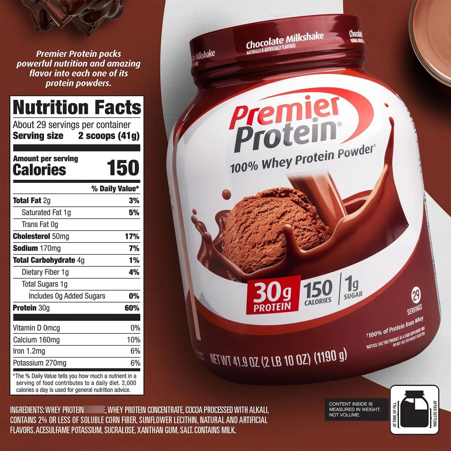 Proteína En Polvo Chocolate 30 Porciones 30 G Proteína Bajo En Azúcar Sin Gluten