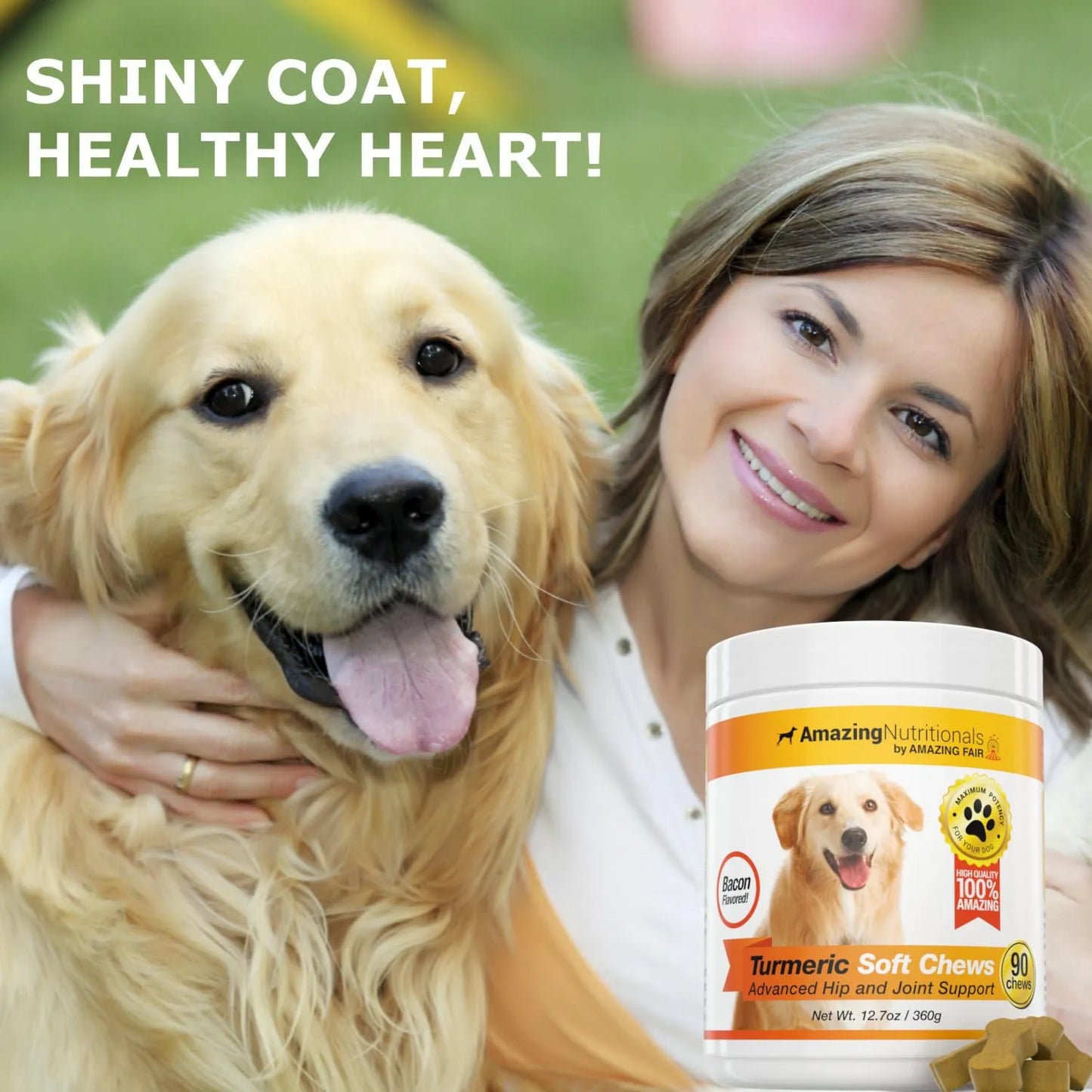 Masticables Suaves De Cúrcuma Para Perros Antioxidante 90 Unidades Alivia Dolor Articular