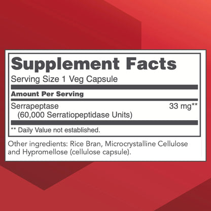 Serrapeptase Cápsula Enzima Digestiva 60000 Unidades Salud Respiratoria E Inmunológica