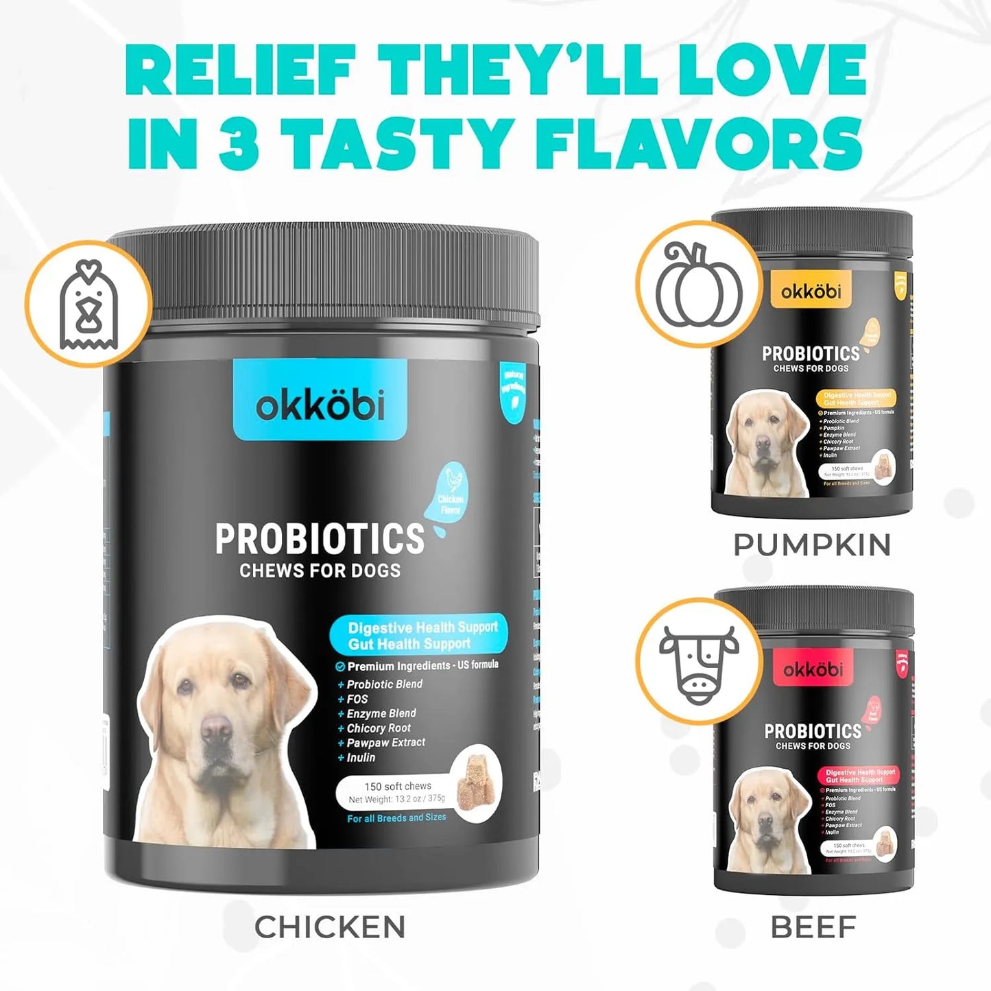 Probióticos Masticables Para Perros 150 Unidades Salud Digestiva E Inmunidad