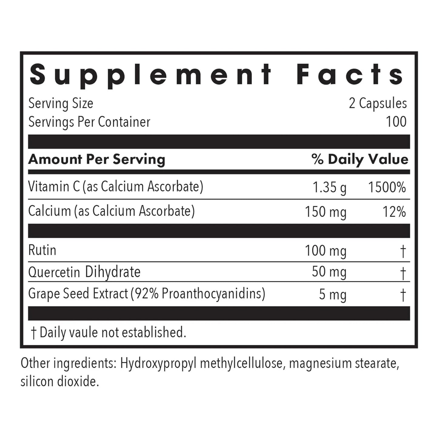 Esterol Vitamina C 1350 Mg Apoyo Inmunológico Ascorbato De Calcio Con Bioflavonoides