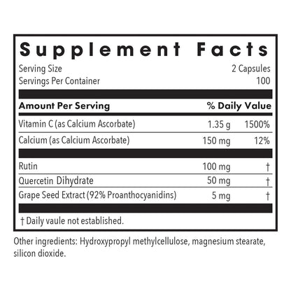 Esterol Vitamina C 1350 Mg Apoyo Inmunológico Ascorbato De Calcio Con Bioflavonoides