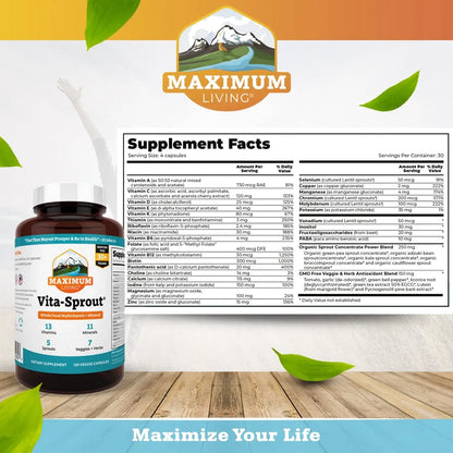 Multivitamínico Vita Sprout 120 Cápsulas Cabello Piel Uñas Saludables Y Soporte Inmunológico