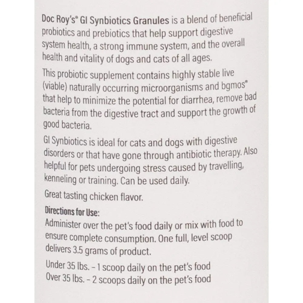 Doc Roys GI Synbiotics Suplemento Probiótico Y Prebiótico Para Perros Y Gatos 16.01 Oz