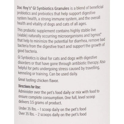 Doc Roys GI Synbiotics Suplemento Probiótico Y Prebiótico Para Perros Y Gatos 16.01 Oz