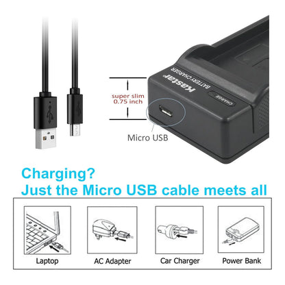 Bateria Recargable Dual Y Cargador Usb Compacto Kastar Para Camaras Kodak Ricoh