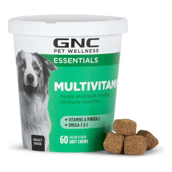 Multivitaminico Masticable Para Perros Con Aceite De Salmon Refuerzo Inmunologico Sabor Tocino