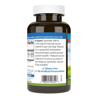 Vitamina E Natural 200 Ui 134 Mg Carlson 250 Geles Blandos Antioxidante Piel