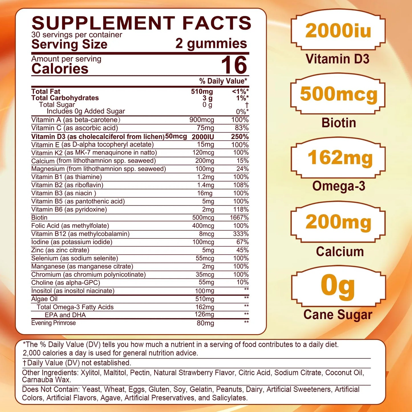 Gomitas Multivitamínicas Mujer Metiladas Sin Azúcar Omega 3 Vitamina D3 K2 Vegano